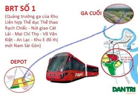 BRT số 1 sẽ nối hai khu vực Đông – Tây của TPHCM