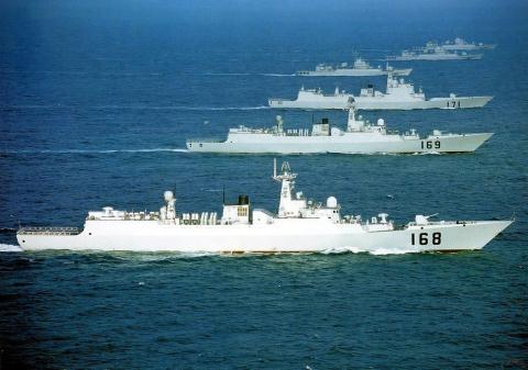 Một biên đội tàu chiến của hải quân Trung Quốc