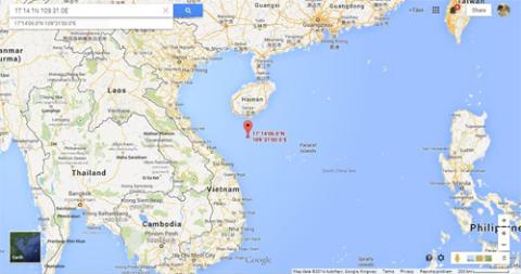 Vị trí hạ đặt của giàn khoan Nam Hải 9 nằm sát đường phân giới vịnh Bắc Bộ Việt Nam - Trung Quốc