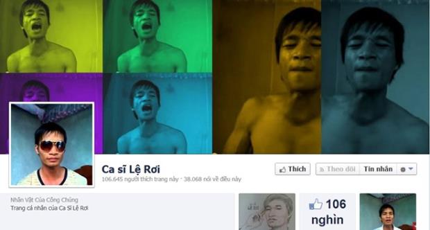 Lệ Rơi lập fanpage sau khi được cộng đồng mạng chú ý.