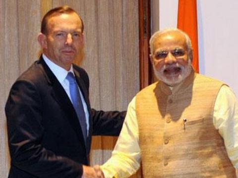 Thủ tướng Australia Tony Abbott và Thủ tướng Ấn Độ Narendra Modi