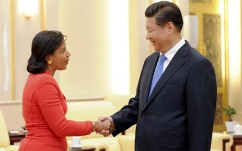 Bà Susan Rice và ông Tập Cận Bình trong chuyến thăm hồi đầu tháng 9/2014