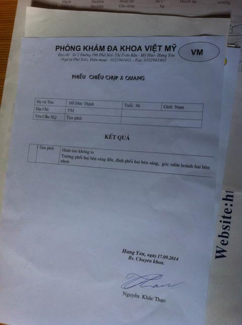 Kết quả cho thấy phổi của anh Thịnh hoàn toàn bình thường sau khi điều trị