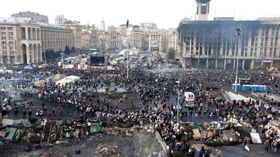 Người biểu tình tại Maidan, Kiev tháng 2/2014