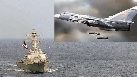 Su-24 Nga đe dọa khu trục hạm USS Donald Cook của Mỹ trên biển Đen