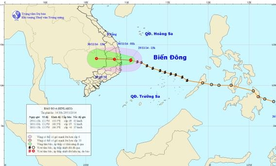 Đương đi và vị trí của cơn bão