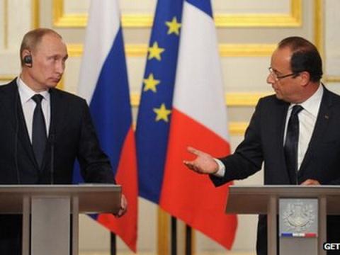 Tổng thống Nga Putin và Tổng thống Pháp Hollande