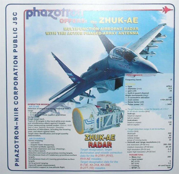 Ông Yuri Guskov quan chức cấp cao của Phazotron, công ty phát triển radar quân sự lớn nhất Nga cho biết, Moskva đang tiến hành hoàn thiện hệ thống radar quét mảng pha điện tử chủ động cho máy bay tàng hình thế hệ thứ 5 PAK FA, hay còn được biết đến với cái tên T-50, nhưng ở tốc độ nhanh hơn nhiều so với Trung Quốc. Ông Yuri Guskov quan chức cấp cao của Phazotron, công ty phát triển radar quân sự lớn nhất Nga cho biết, Moskva đang tiến hành hoàn thiện hệ thống radar quét mảng pha điện tử chủ động cho máy bay tàng hình thế hệ thứ 5 PAK FA, hay còn được biết đến với cái tên T-50, nhưng ở tốc độ nhanh hơn nhiều so với Trung Quốc.