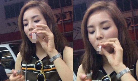Hình ảnh của Huyền My khiến nhiều người nhớ tới ồn ào hút thuốc lá và bóng cười trong quán cafe của Hoa hậu Kỳ Duyên vài năm trước. Hình ảnh của Huyền My khiến nhiều người nhớ tới ồn ào hút thuốc lá và bóng cười trong quán cafe của Hoa hậu Kỳ Duyên vài năm trước.