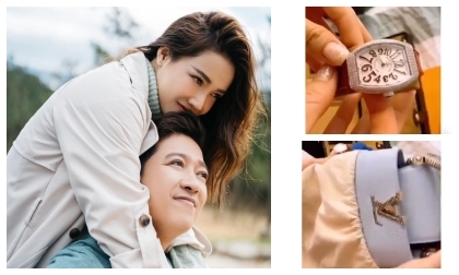 Làng giải trí tiếp tục có một phen ngỡ ngàng khi Nhã Phương khoe quà được Trường Giang dành tặng. Đó là một chiếc đồng hồ đến từ thương hiệu nổi tiếng Hublot màu đen và viền toàn kim cương có giá khoảng 4-500 triệu. Cùng với đó là chiếc túi trị giá 70 triệu của Louis Vuiton. Làng giải trí tiếp tục có một phen ngỡ ngàng khi Nhã Phương khoe quà được Trường Giang dành tặng. Đó là một chiếc đồng hồ đến từ thương hiệu nổi tiếng Hublot màu đen và viền toàn kim cương có giá khoảng 4-500 triệu. Cùng với đó là chiếc túi trị giá 70 triệu của Louis Vuiton.