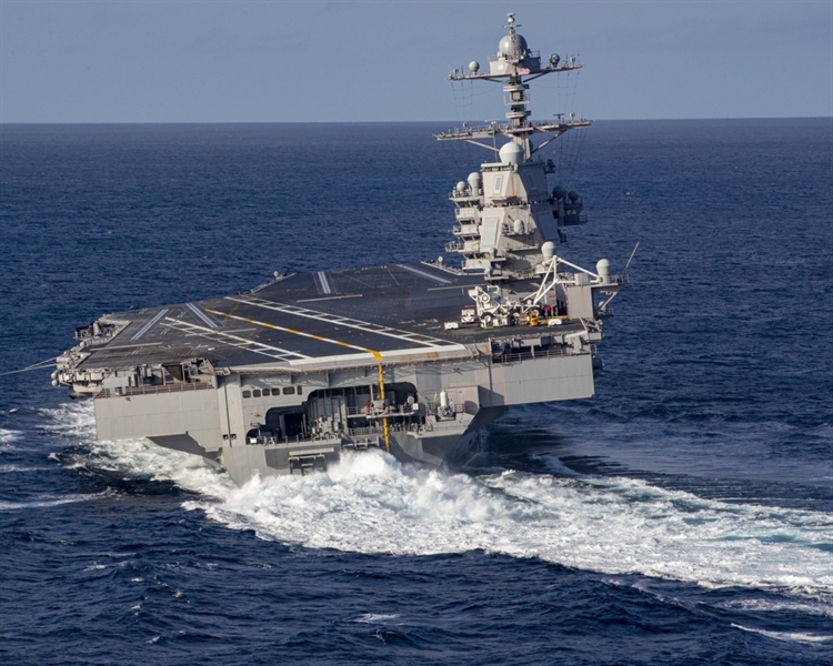 Mới đây Hải quân Mỹ đã tuyên bố, nhiều khả năng tàu sân bay USS Gerald R. Ford sẽ có đủ khả năng hoạt động vào năm 2024. Mới đây Hải quân Mỹ đã tuyên bố, nhiều khả năng tàu sân bay USS Gerald R. Ford sẽ có đủ khả năng hoạt động vào năm 2024.